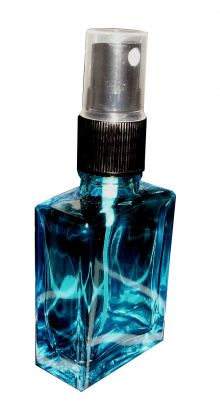 Parfumflakon aus Glas rechteckig mit Zerstuber 30ml leer blau