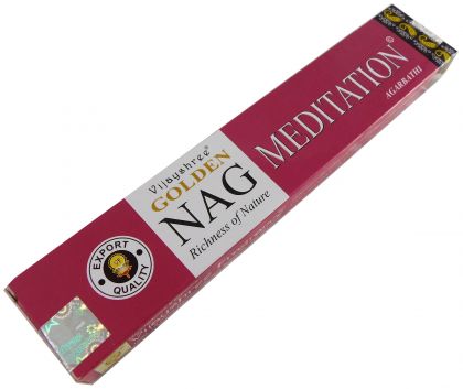 Räucherstäbchen Golden Nag Meditation von Vijayshree 15g Packung. Ca. 15 Incence Sticks