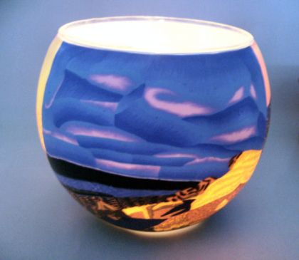 Teelichtglas Nordic Sunset, Hhe 9cm