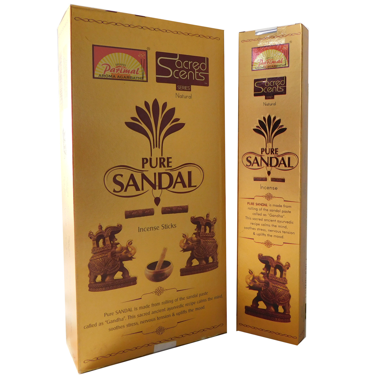 Räucherstäbchen Parimal Sacred Scents Pure Sandal Premium Masala Sticks Box mit 6 Packungen