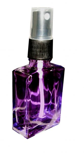Parfumflakon aus Glas rechteckig mit Zerstäuber 30ml leer lila