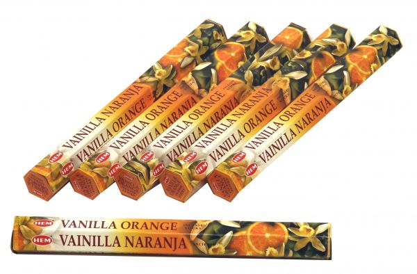 HEM Rucherstbchen Sparset. 6 Packungen ca. 120 Sticks Vanilla Orange