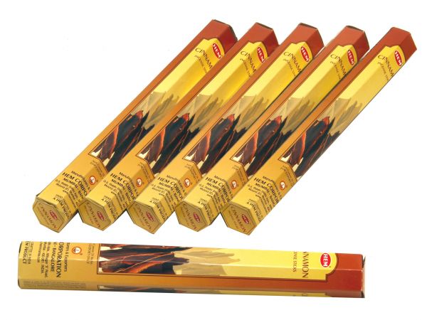 HEM Räucherstäbchen Sparset. 6 Packungen ca. 120 Sticks Cinnamon