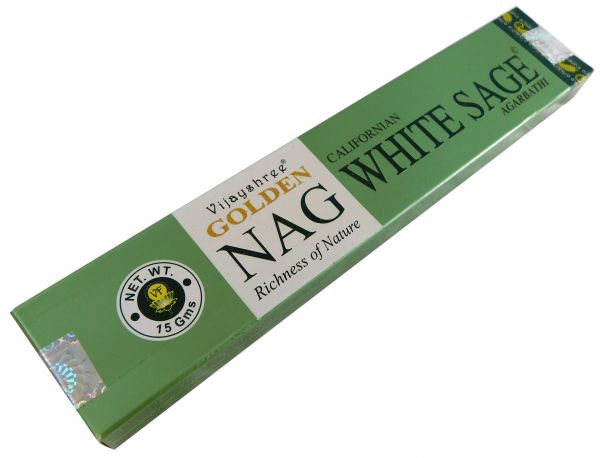 Rucherstbchen Golden Nag California White Sage von Vijayshree 15g Packung. Ca. 15 Incence Sticks