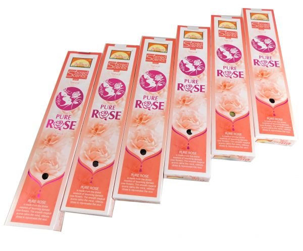 Räucherstäbchen Parimal Sacred Scents Pure Rose Premium Masala Sticks Box mit 6 Packungen