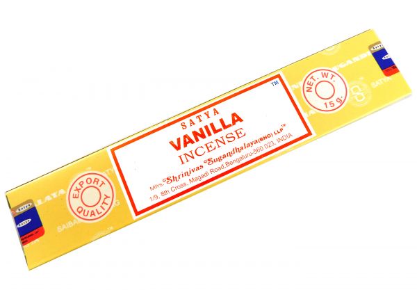 Räucherstäbchen Vanilla von Satya 15g Packung. Ca. 15 Incence Sticks