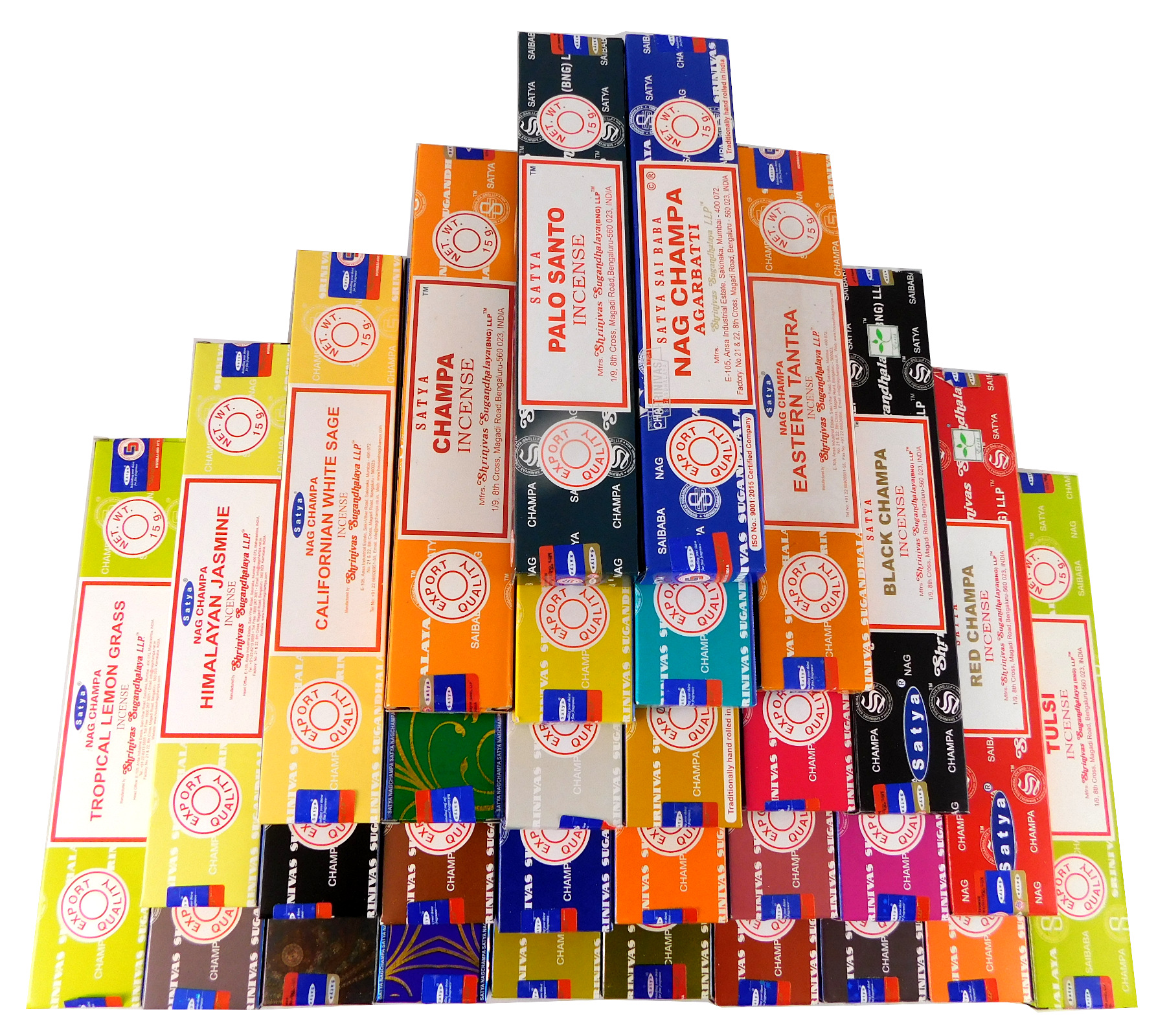 Bild von Satya Räucherstäbchen Set, Nag Champa Riesen-Set, 30 zufällige Düfte a 15g