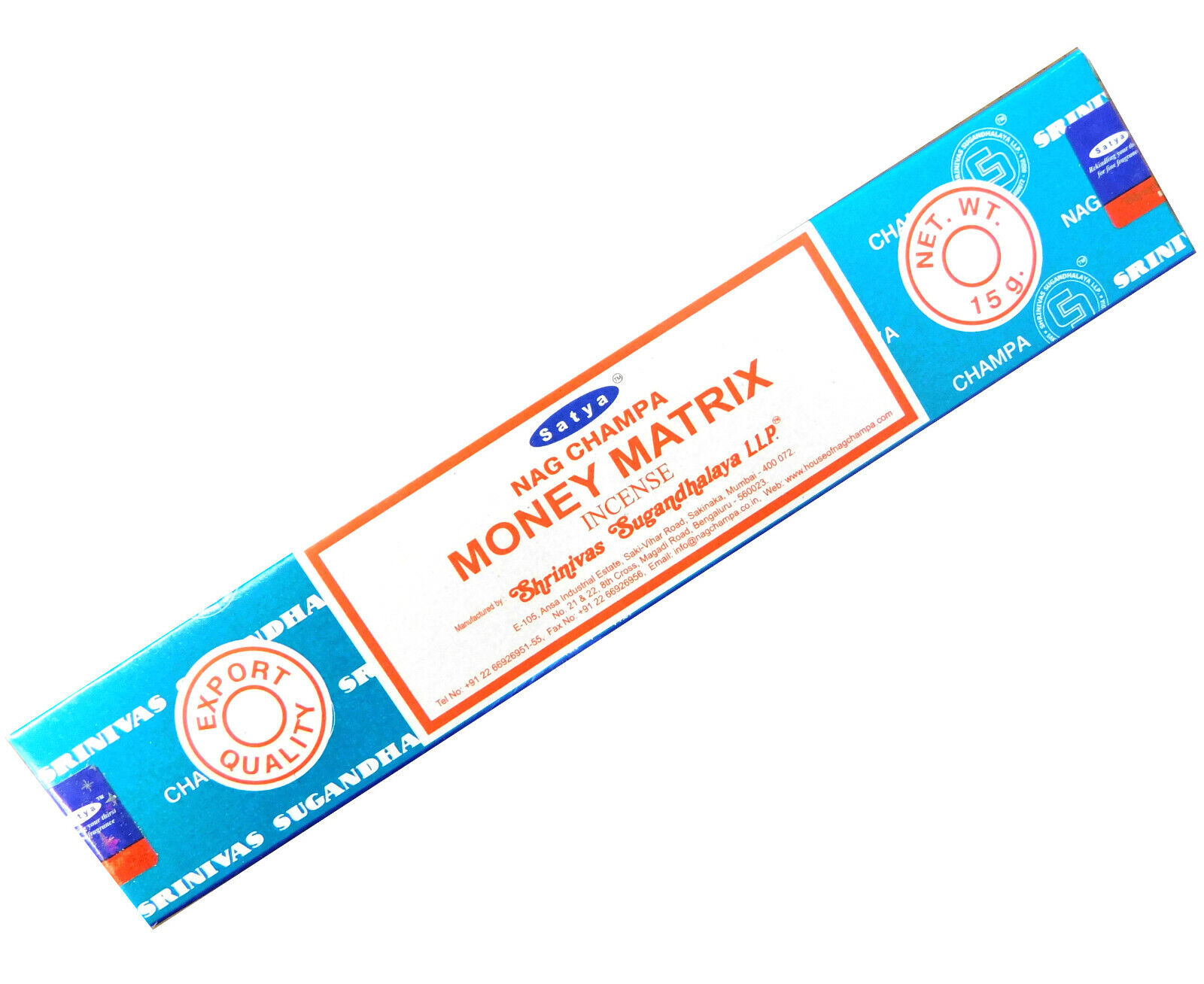 Bild von Räucherstäbchen Money Matrix von Satya 15g Packung. Ca. 15 Incence Sticks