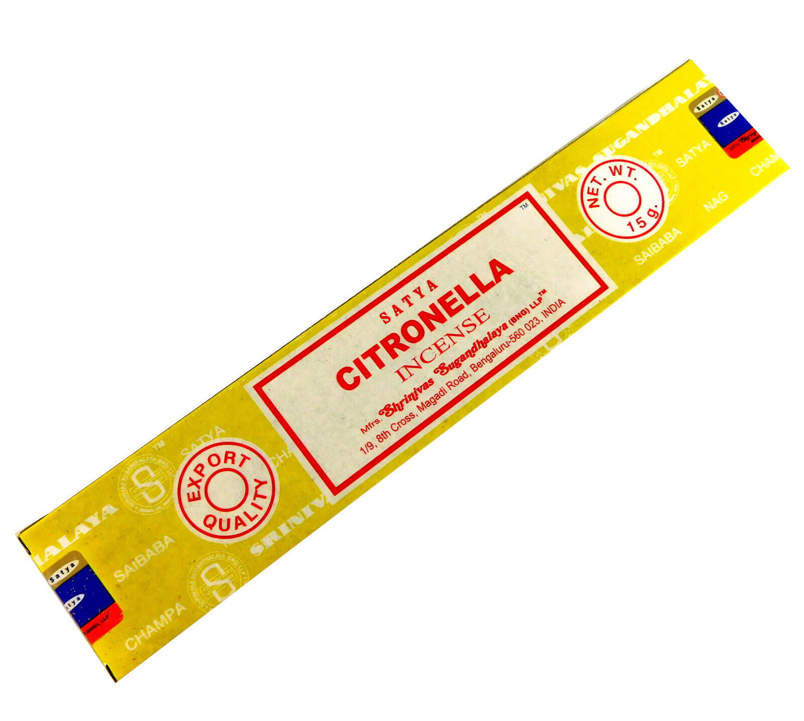 Bild von Räucherstäbchen Citronella von Satya 15g Packung. Ca. 15 Incence Sticks