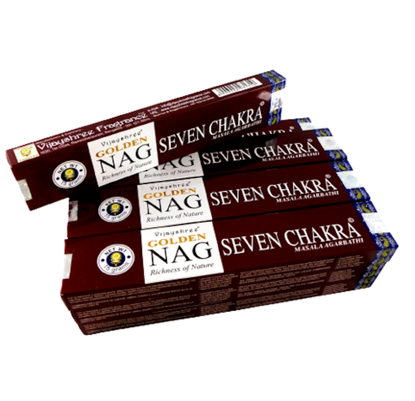 Vijayshree Räucherstäbchen Golden Nag Seven Chakra 12 Packs a 15g, Bild 1