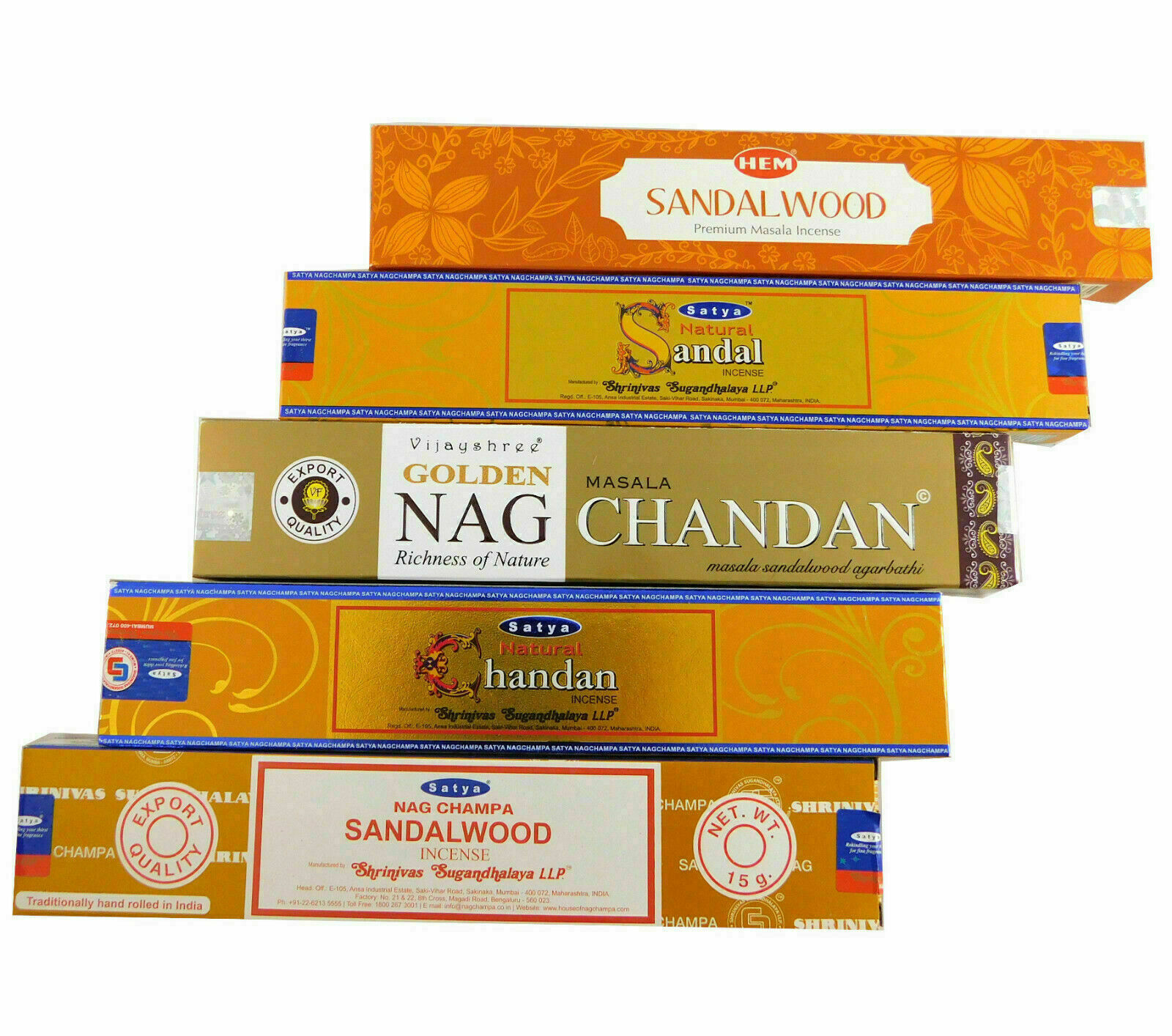 Sandelholz Mix  Räucherstäbchen - Set  5x Sandalwood a 15g, Bild 1