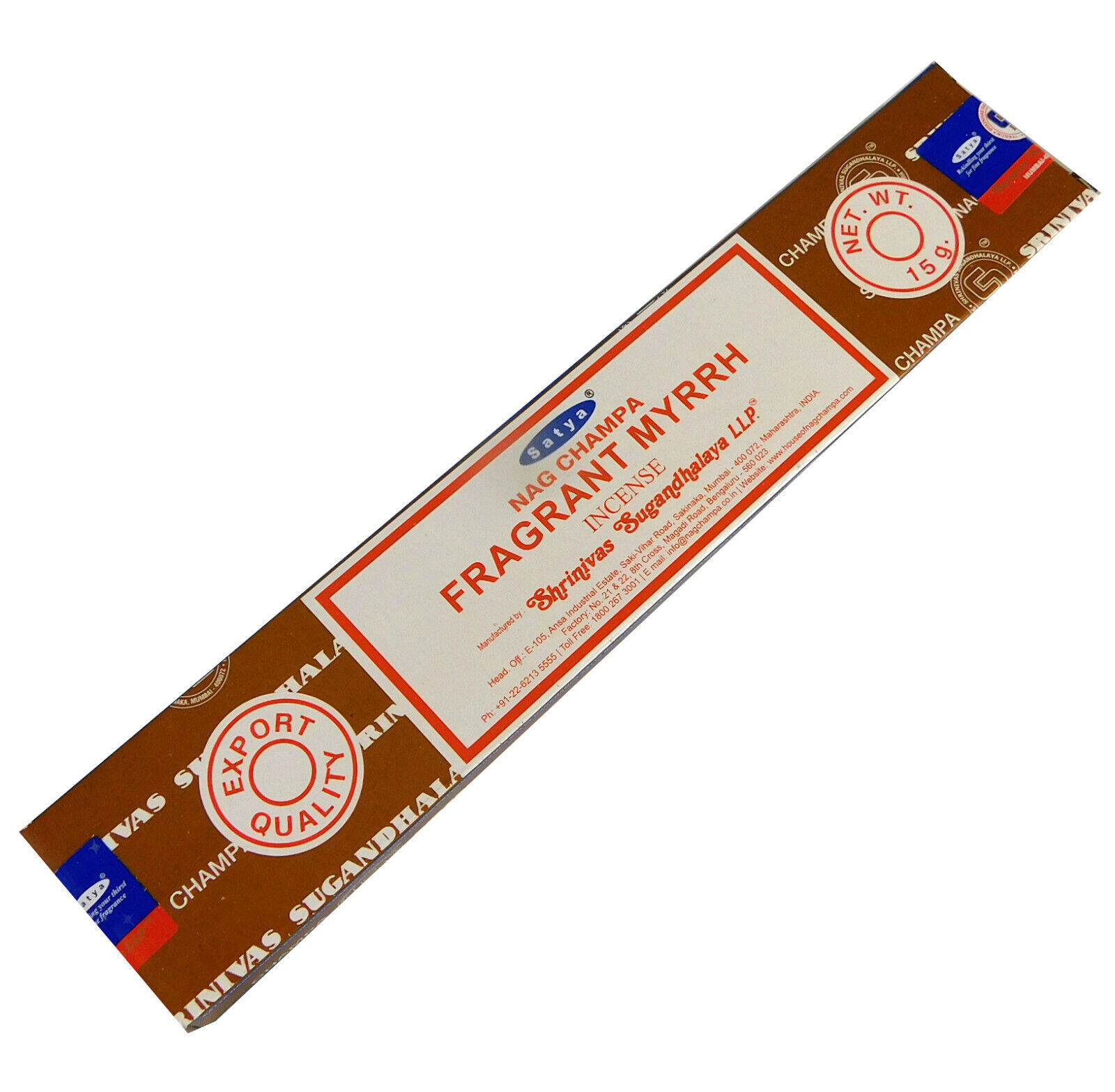 Bild von Räucherstäbchen Fragrant Myrrh von Satya 15g Packung. Ca. 15 Incence Sticks