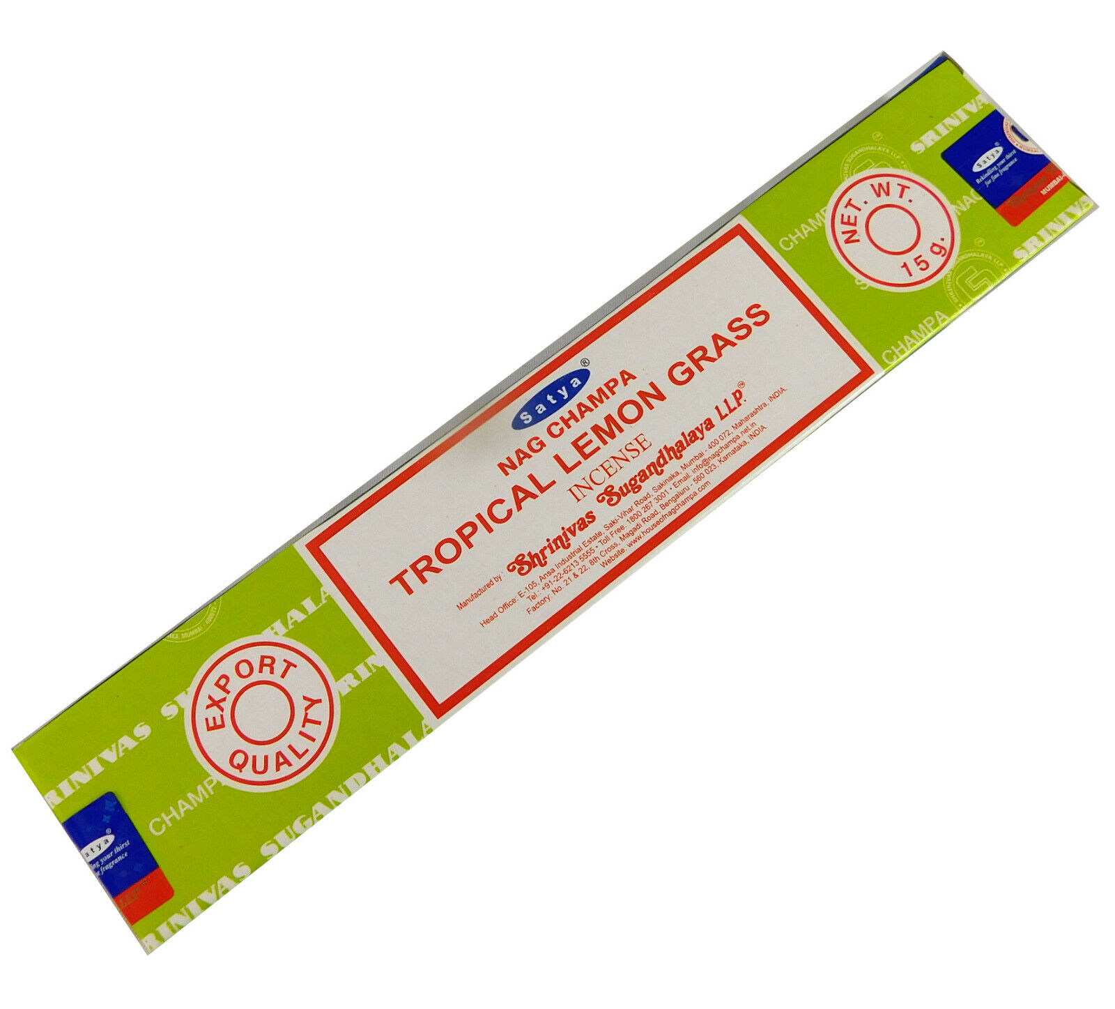 Bild von Räucherstäbchen Tropical Lemon Grass von Satya 15g Packung. Ca. 15 Incence Sticks