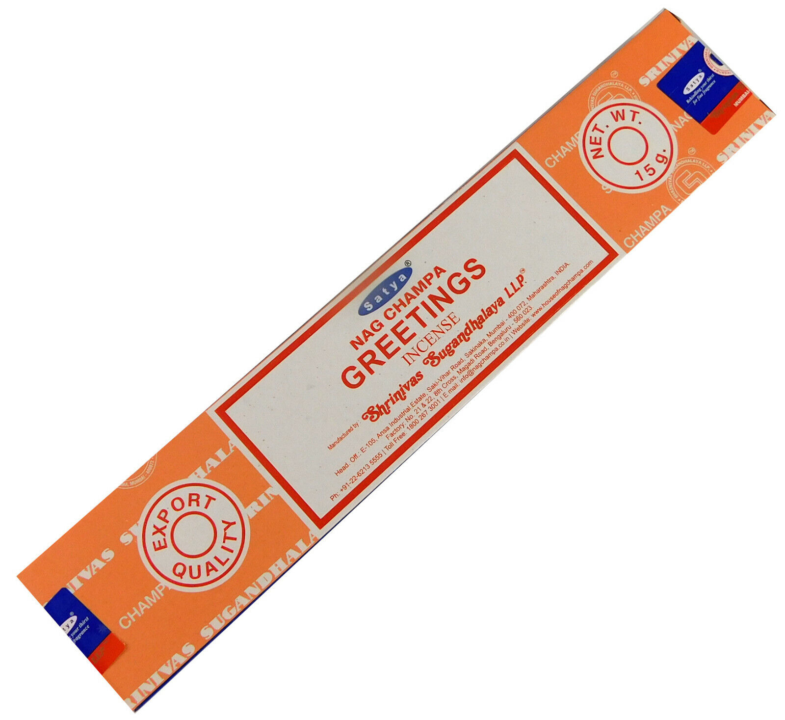 Bild von Räucherstäbchen Greetings von Satya 15g Packung. Ca. 15 Incence Sticks