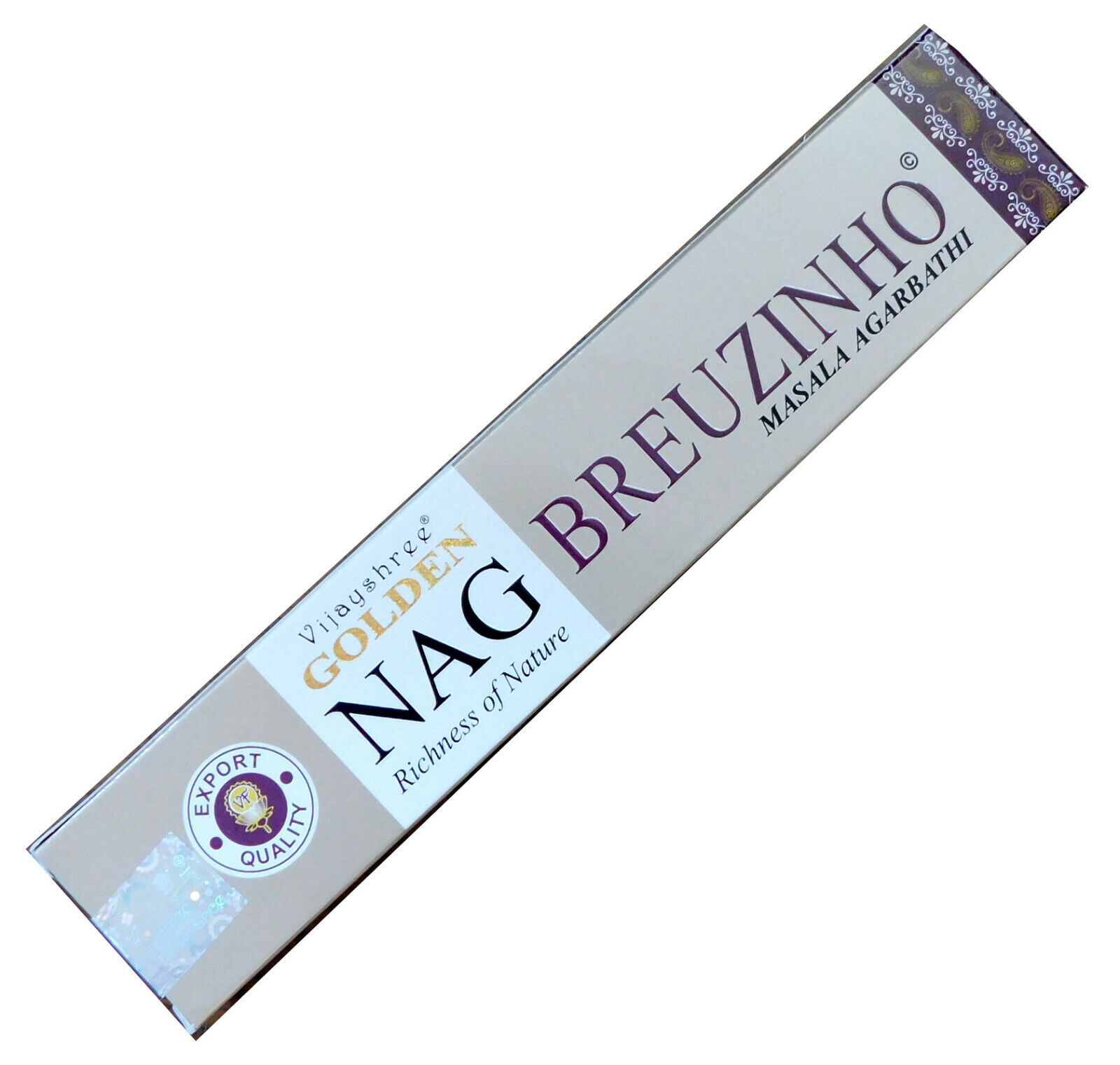 Bild von Räucherstäbchen Golden Nag Breuzinho von Vijayshree 15g Packung. Ca. 15 Incence Sticks