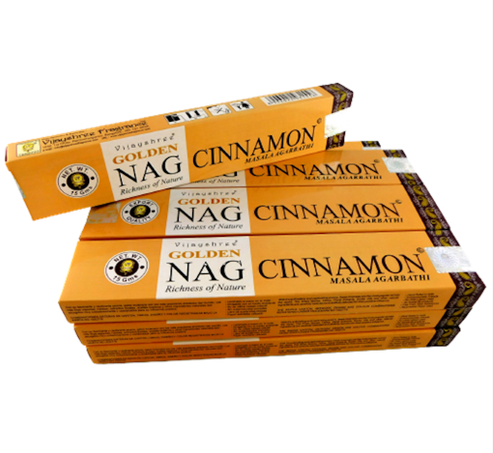 Bild von Vijayshree Räucherstäbchen Golden Nag Cinnamon 12 Packs a 15g