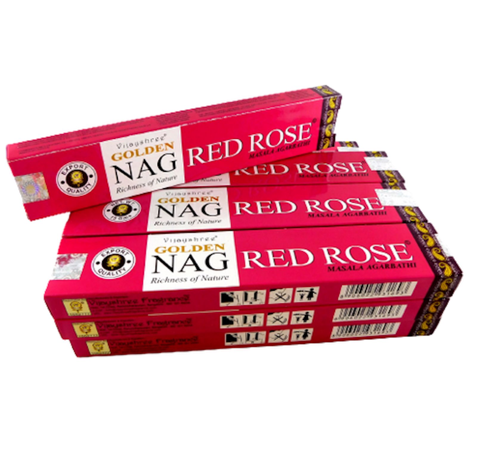 Bild von Vijayshree Räucherstäbchen Golden Nag Red Rose 12 Packs a 15g