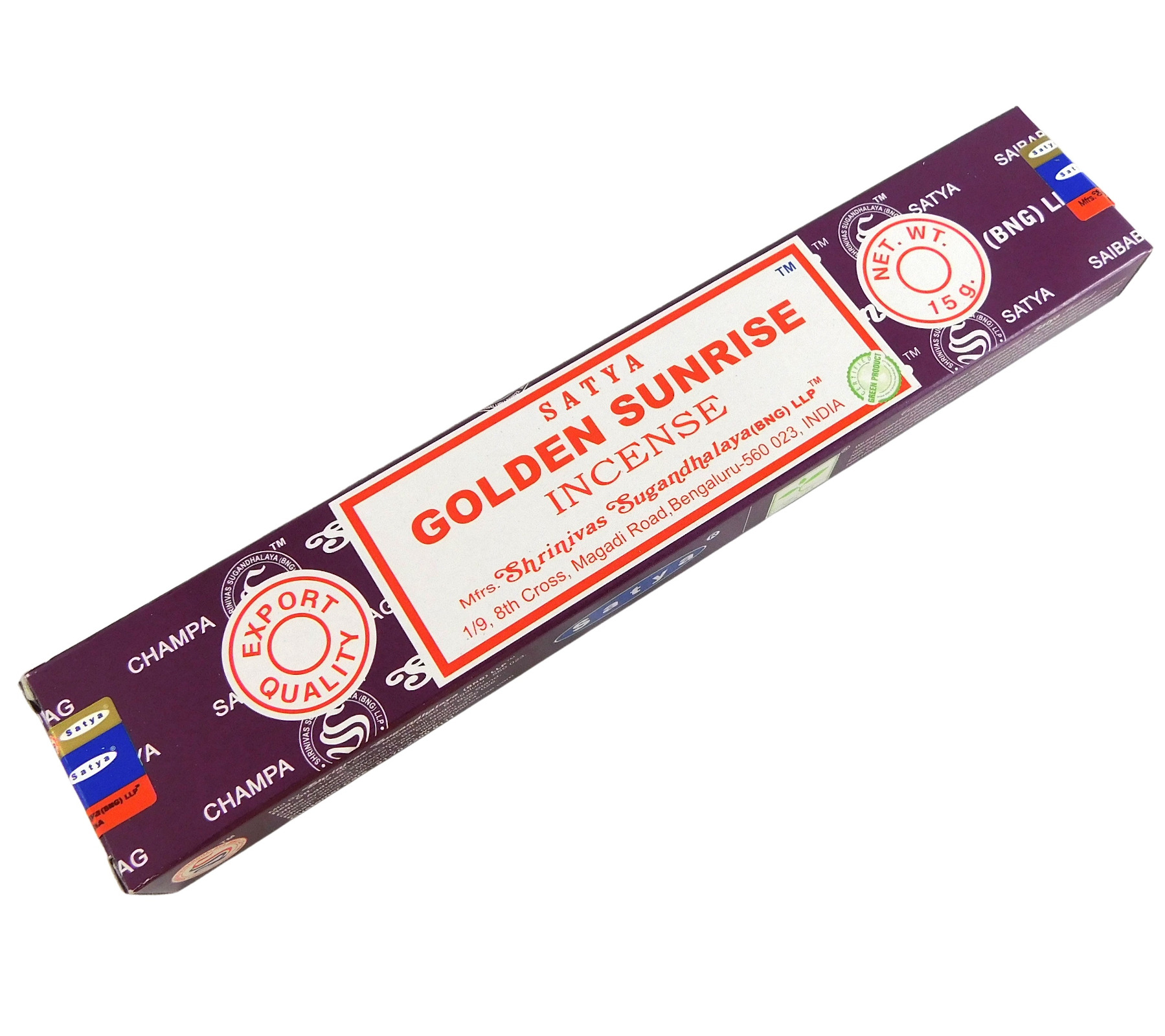 Bild von Räucherstäbchen Golden Sunrise von Satya 15g Packung. Ca. 15 Incence Sticks