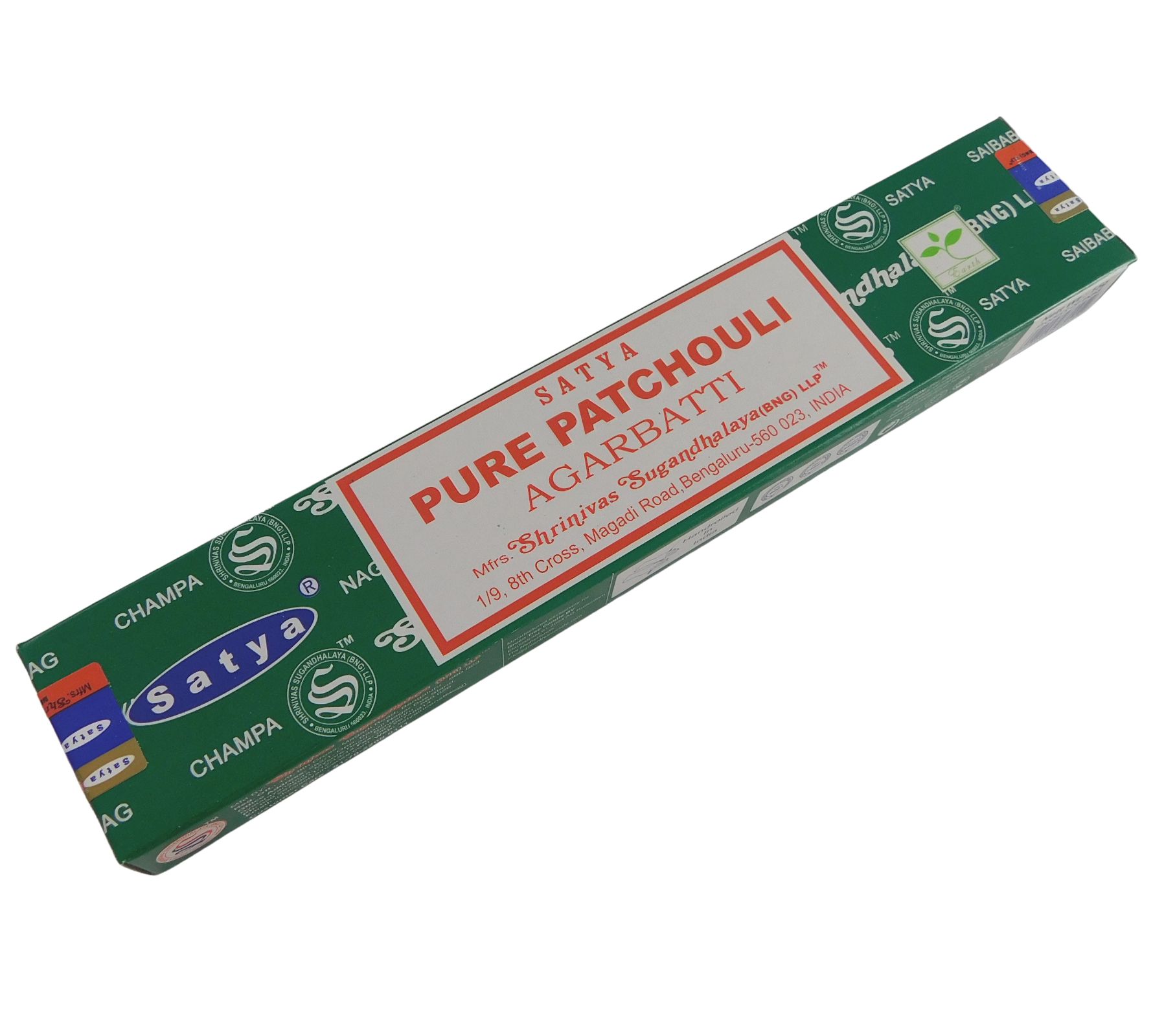 Bild von Räucherstäbchen Pure Patchouli von Satya 15g Packung. Ca. 15 Incence Sticks