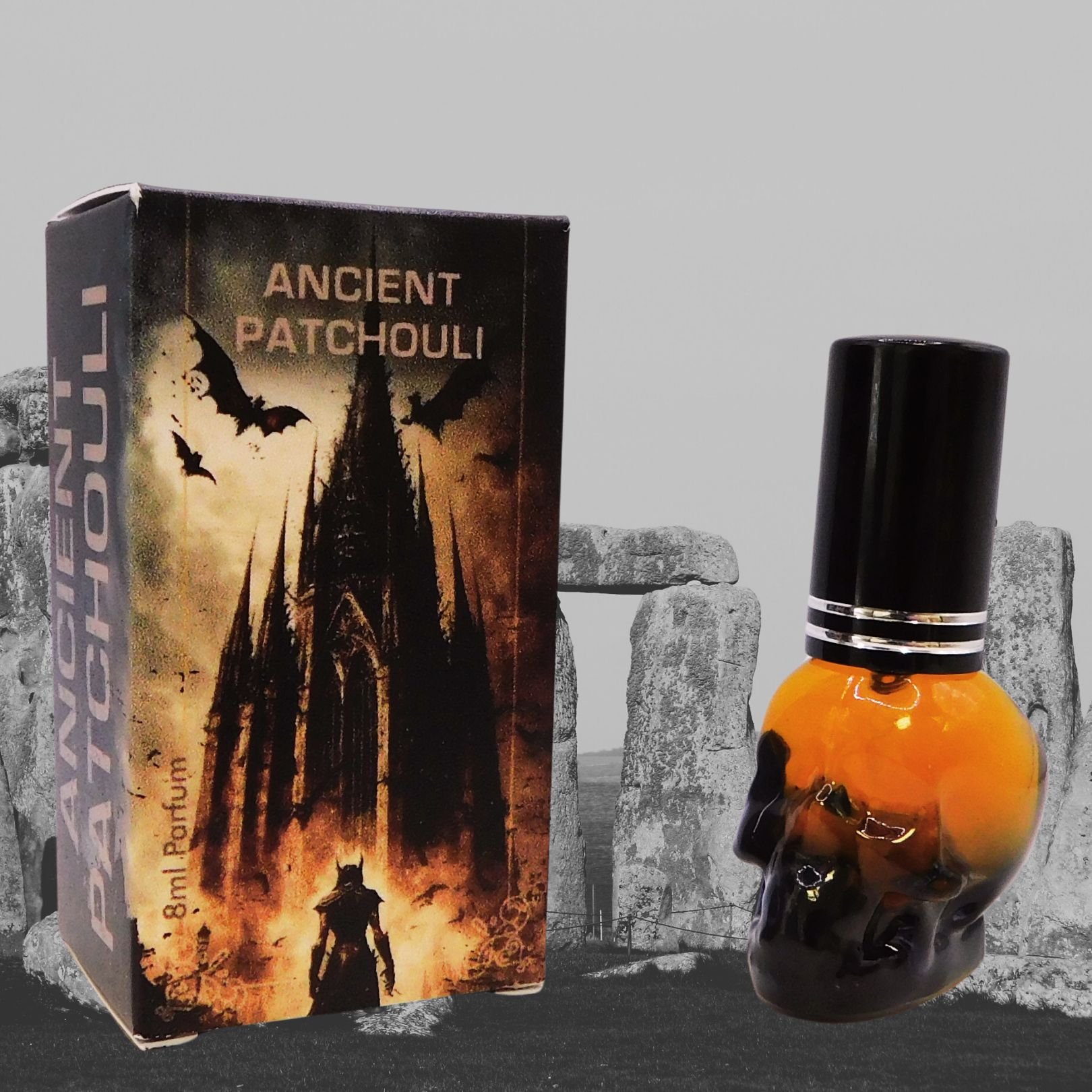 Bild von Ancient Patchouli, Parfum, im süßen Skull-Sprühflakon, 8ml, ein Jahr gereift!