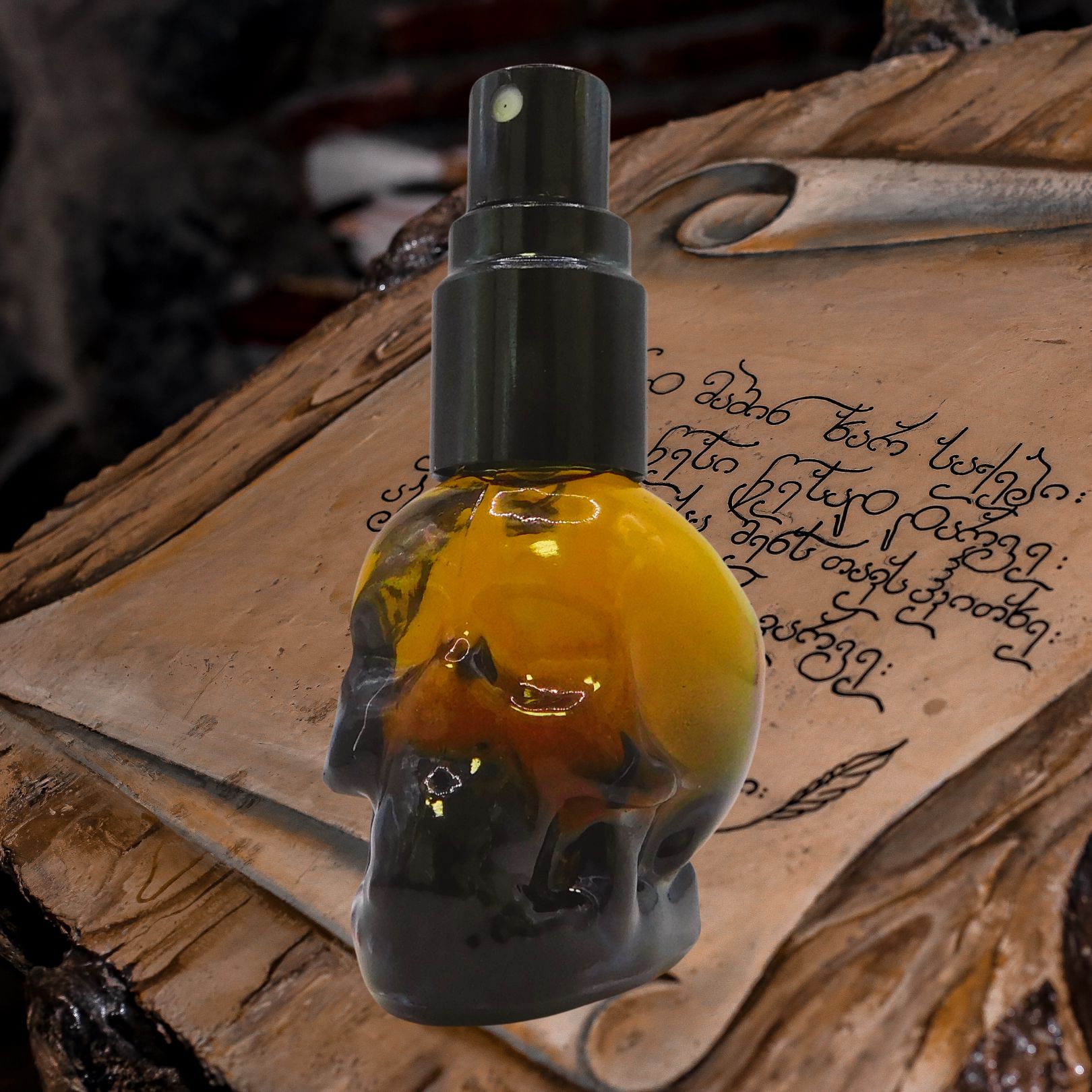 Bild von Ancient Patchouli, Parfum, im süßen Skull-Sprühflakon, 8ml, ein Jahr gereift!