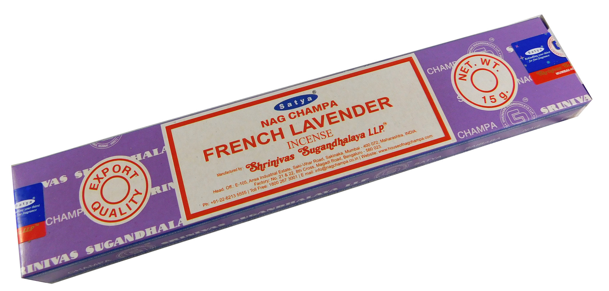 Bild von Räucherstäbchen French Lavender von Satya 15g Packung. Ca. 15 Incence Sticks