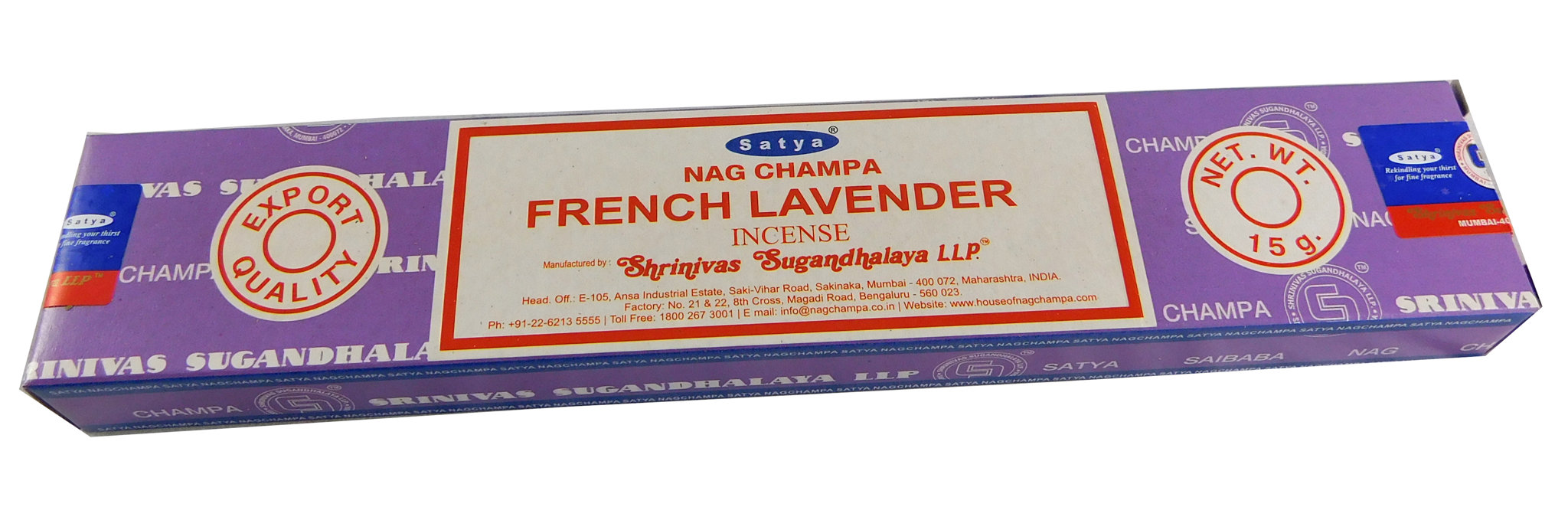 Bild von Räucherstäbchen French Lavender von Satya 15g Packung. Ca. 15 Incence Sticks
