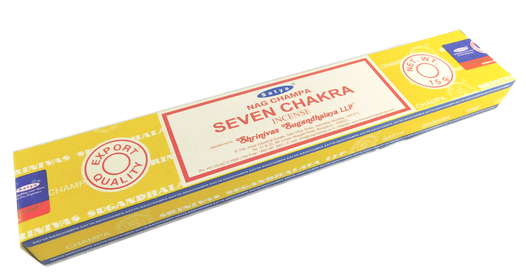 Bild von Räucherstäbchen Seven Chakra von Satya 15g Packung. Ca. 15 Incence Sticks