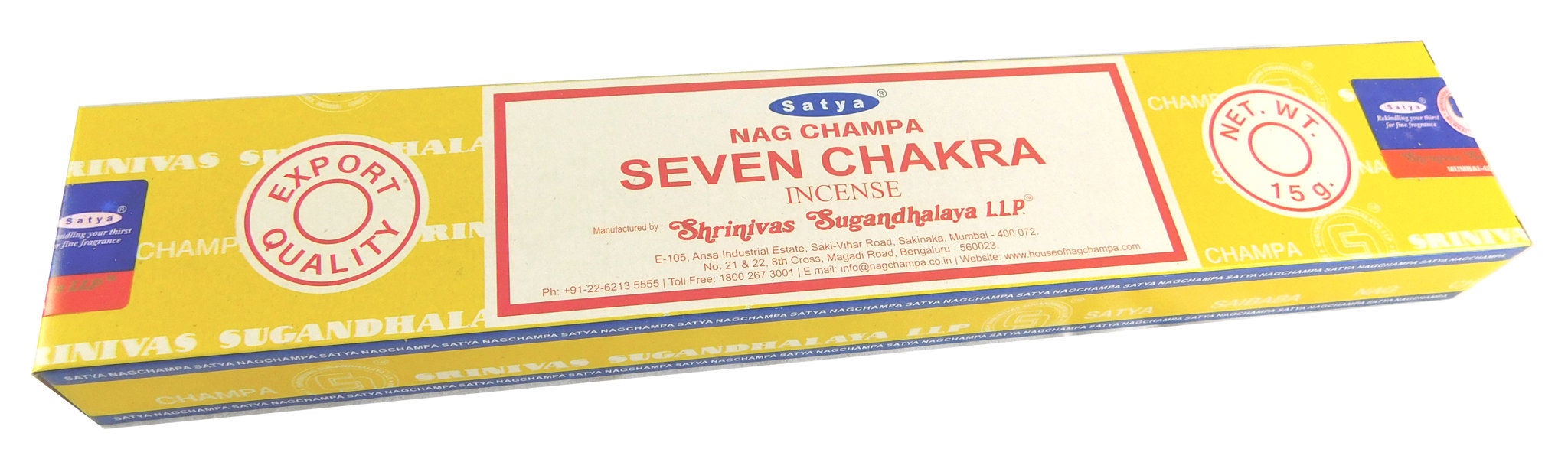 Bild von Räucherstäbchen Seven Chakra von Satya 15g Packung. Ca. 15 Incence Sticks