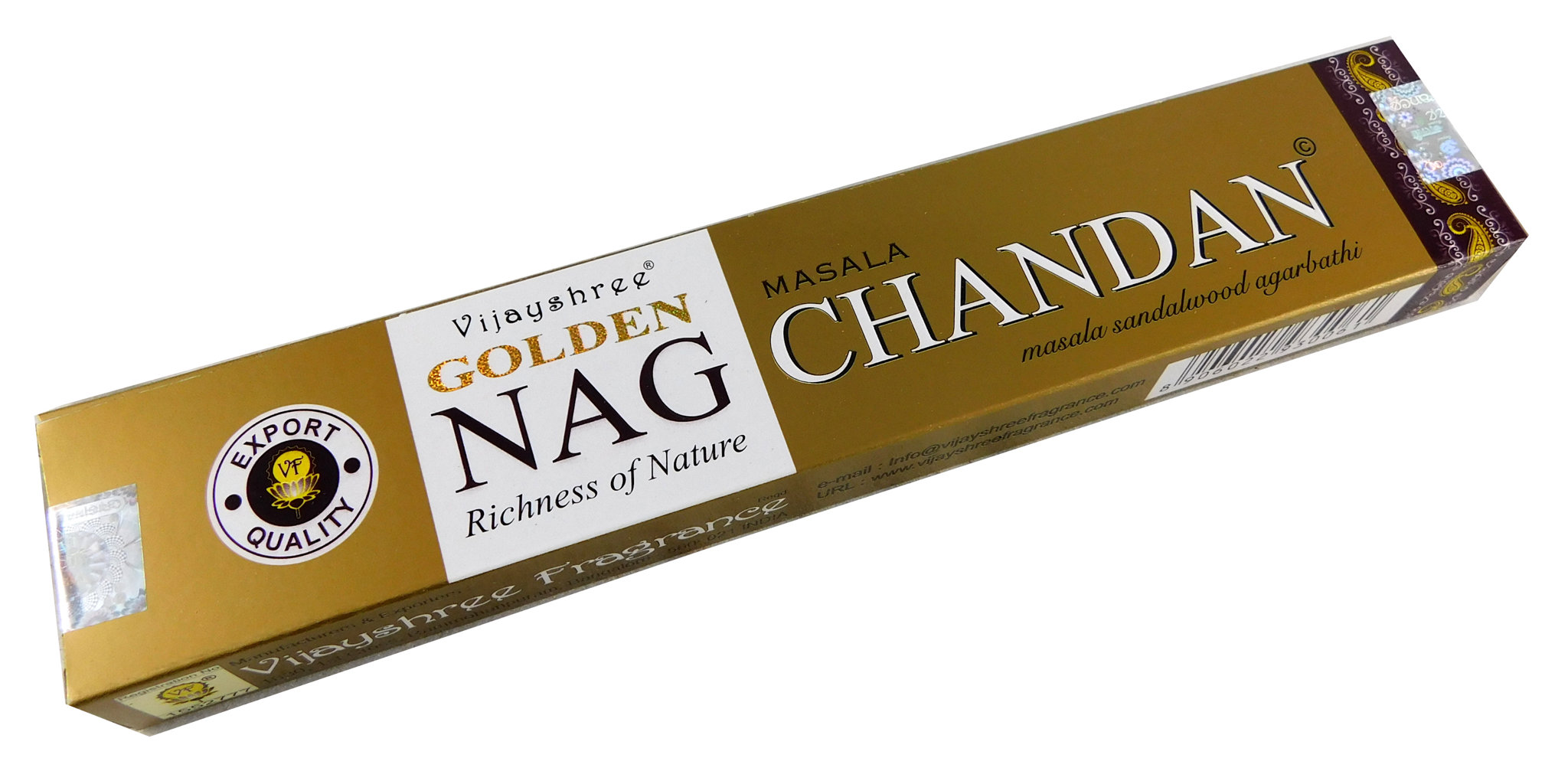 Bild von Räucherstäbchen Golden Nag Chandan (Sandelholz) von Vijayshree 15g Packung. Ca. 15 Incence Sticks