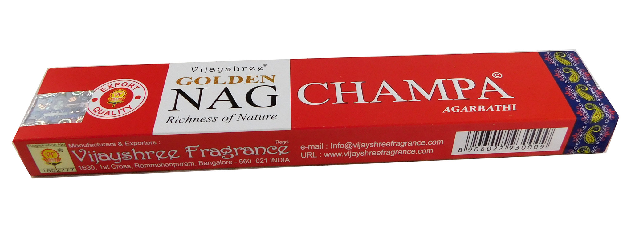 Bild von Räucherstäbchen Golden Nag Champa von Vijayshree 15g Packung. Ca. 15 Incence Sticks