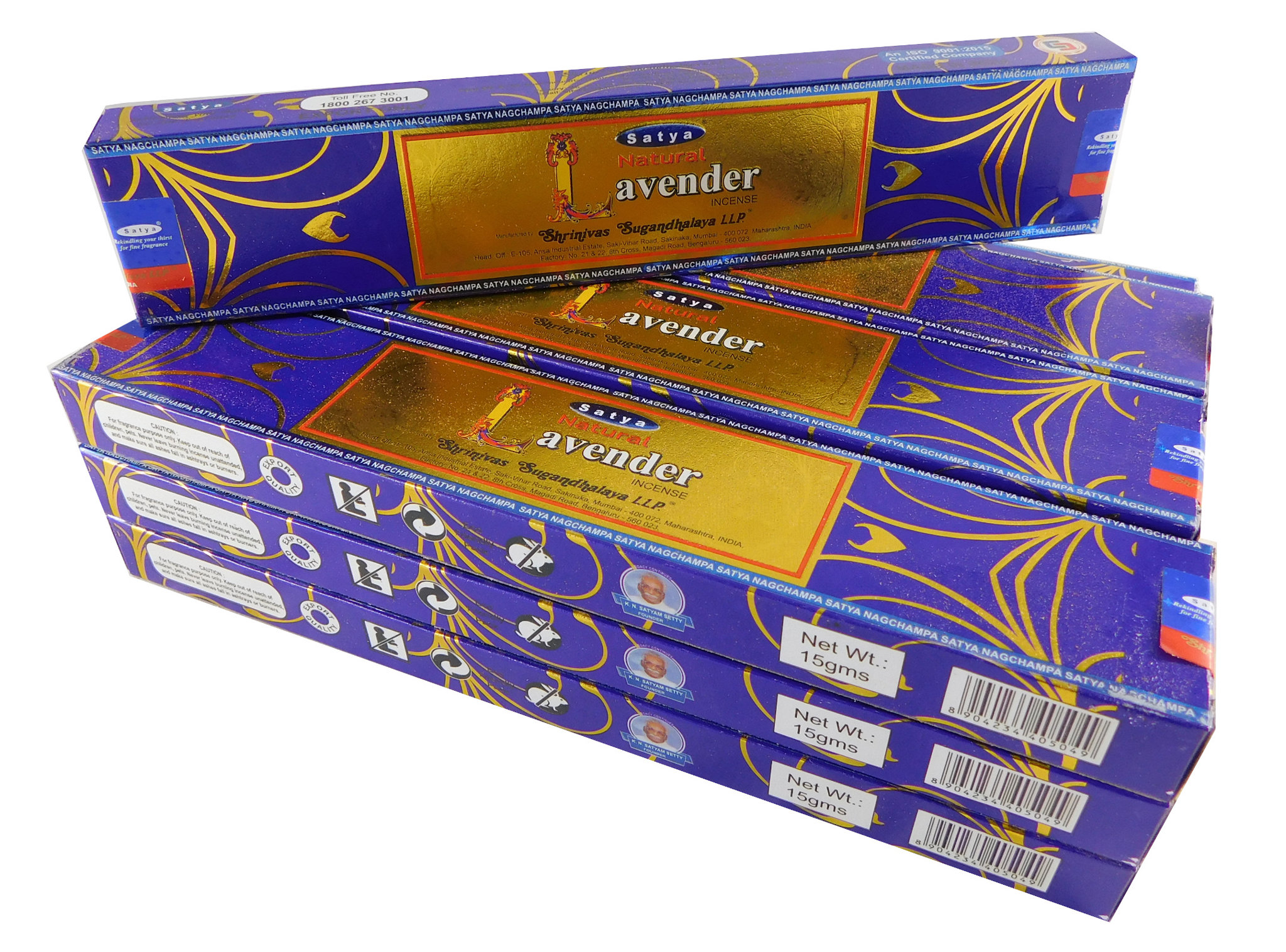 Bild von Satya Räucherstäbchen Natural Lavender Räucherwerk 12 Packs a 15g