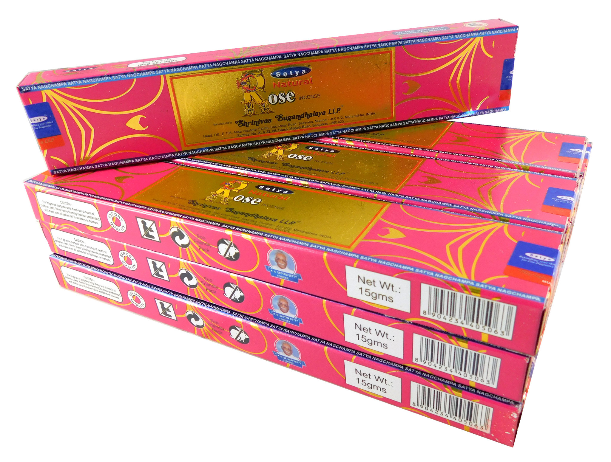 Bild von Satya Räucherstäbchen Natural Rose 12 Packs a 15g