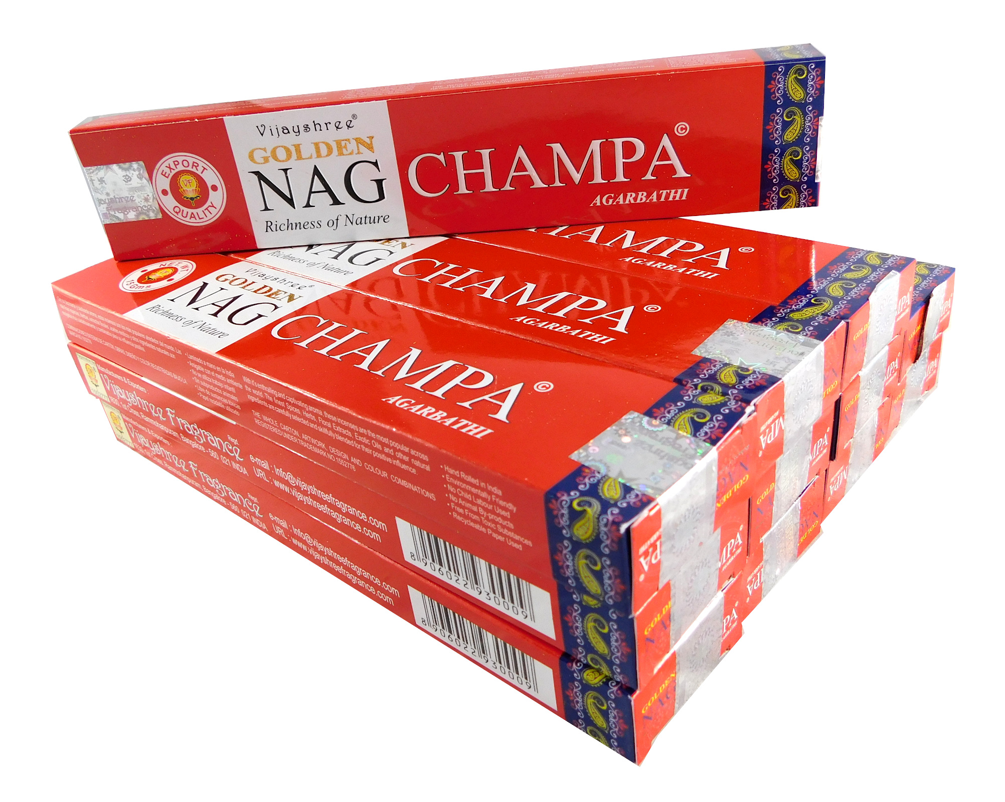 Bild von Vijayshree Räucherstäbchen Golden Nag Champa 12 Packs a 15g