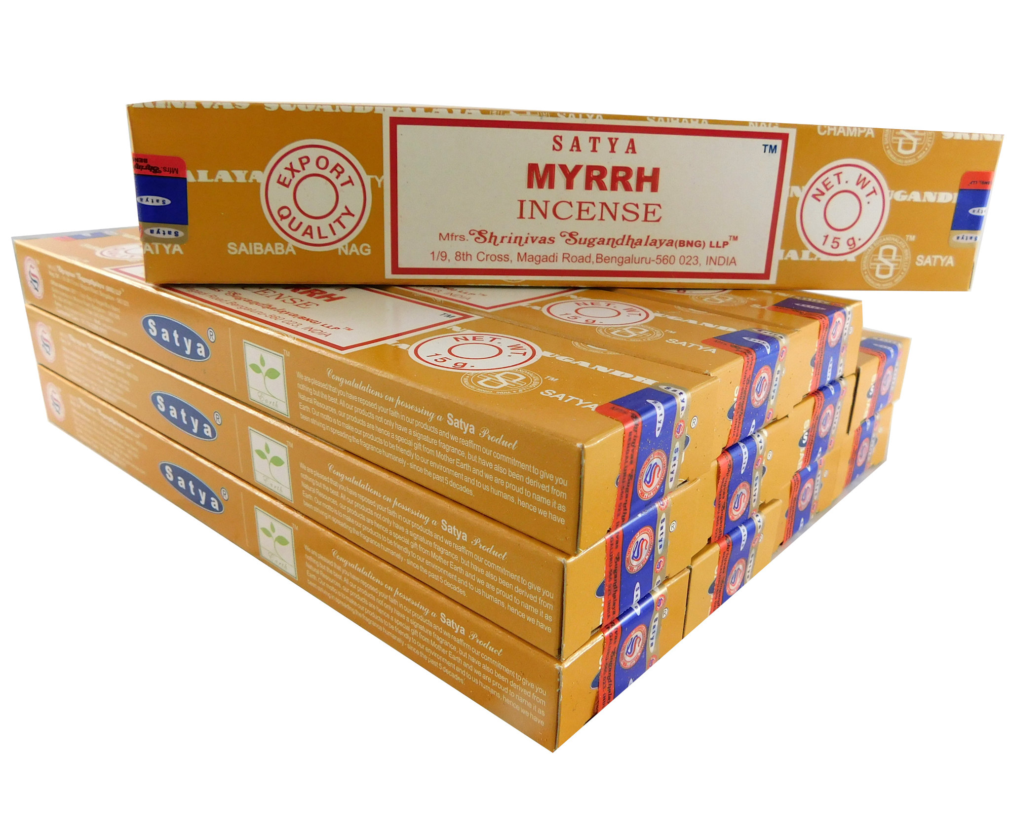 Bild von Satya Räucherstäbchen Myrrh 12 Packs a 15g