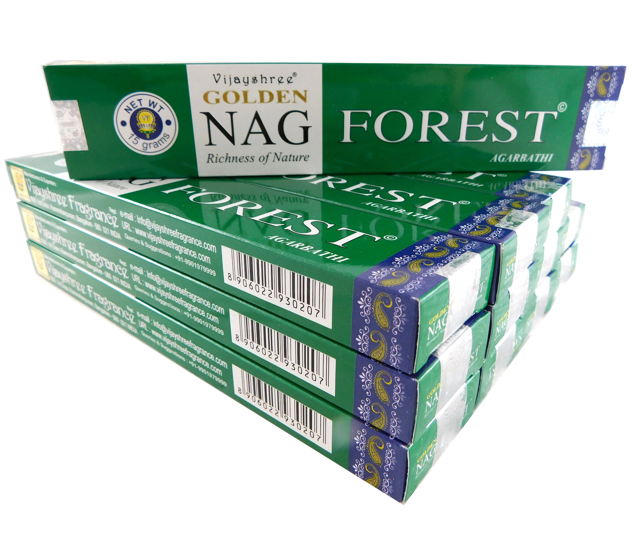 Bild von Vijayshree Räucherstäbchen Golden Nag Forest 12 Packs a 15g