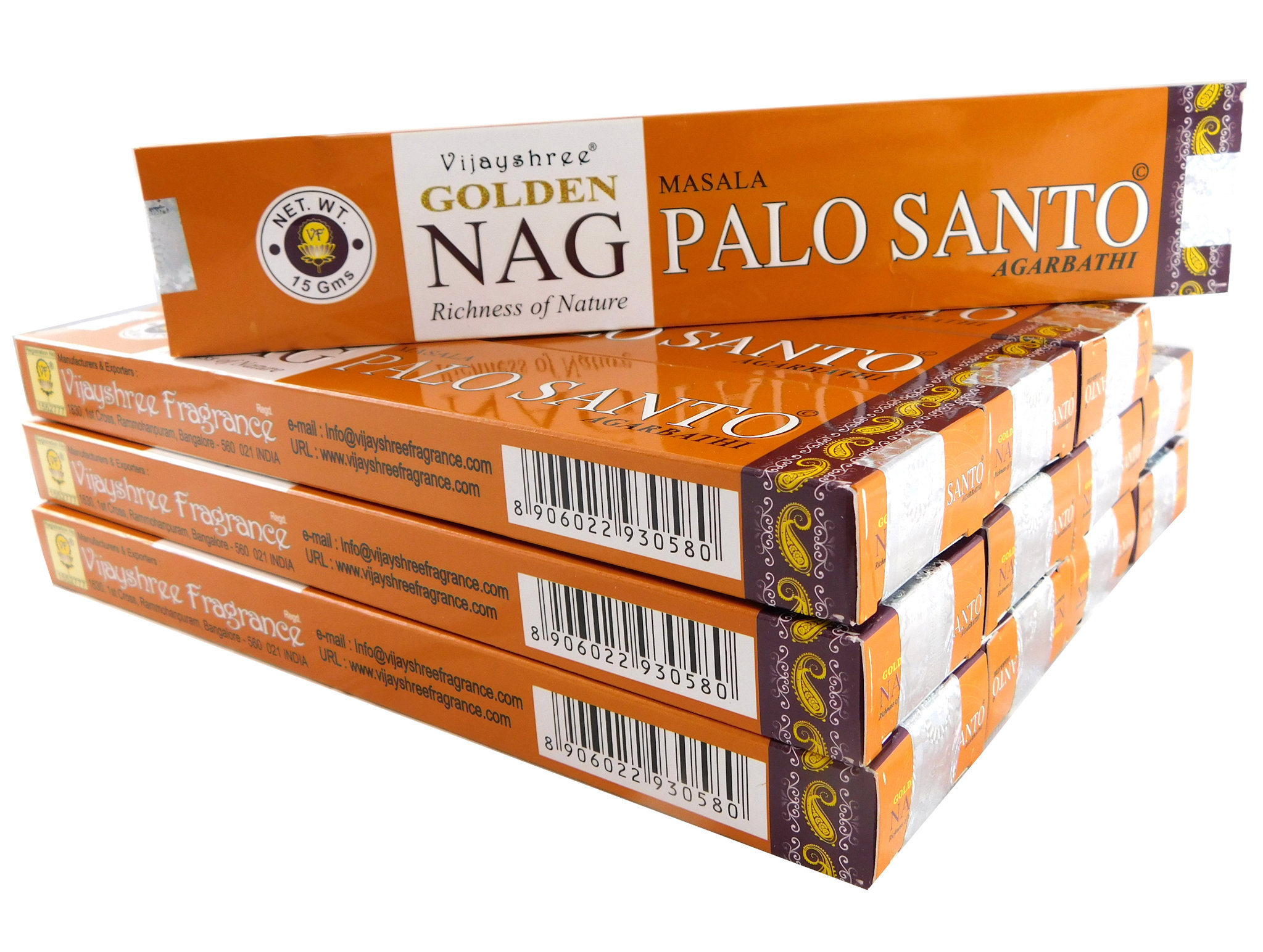 Bild von Vijayshree Räucherstäbchen Golden Nag Palo Santo 12 Packs a 15g