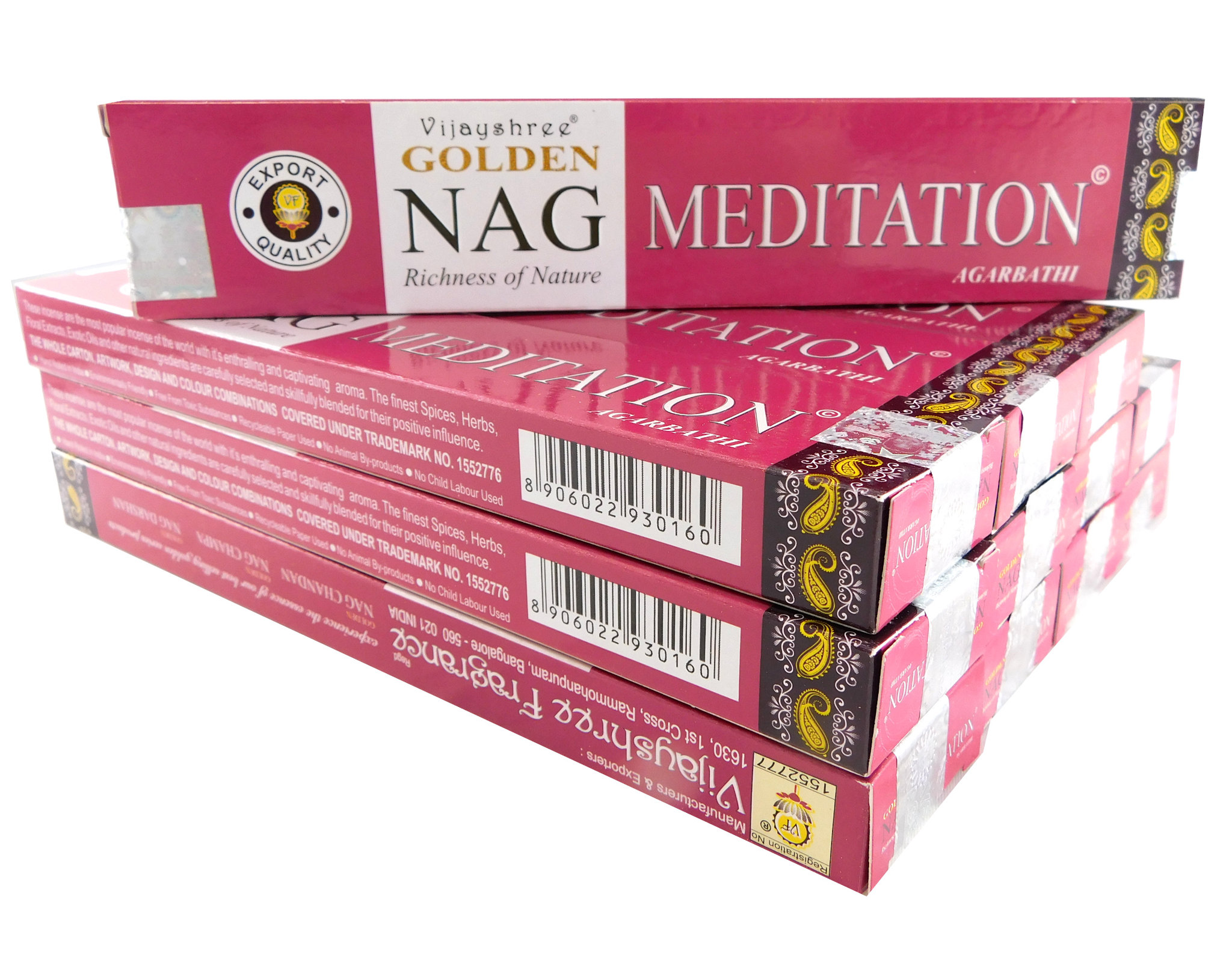 Bild von Vijayshree Räucherstäbchen Golden Nag Meditation 12 Packs a 15g