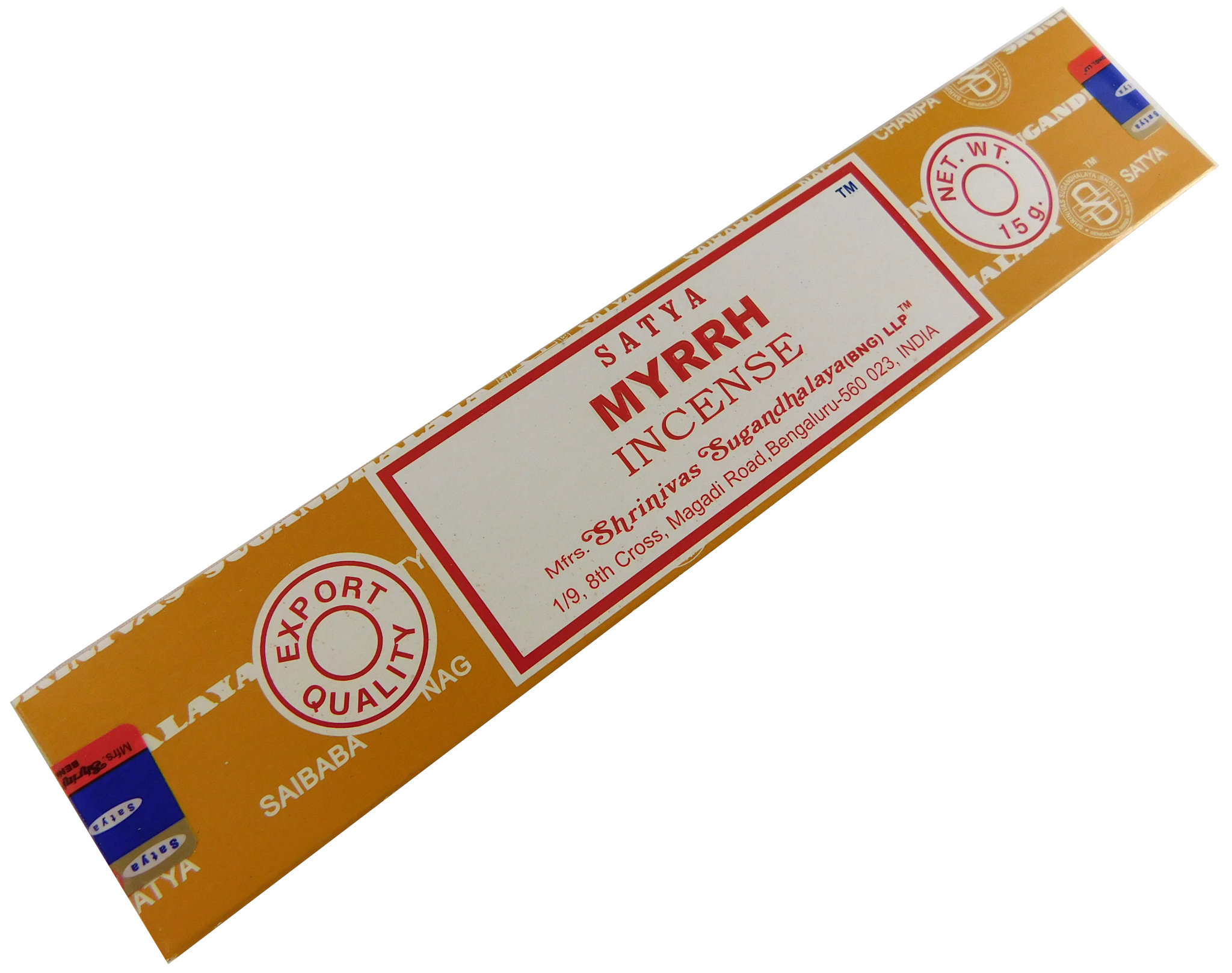 Bild von Räucherstäbchen Myrrh von Satya 15g Packung. Ca. 15 Incence Sticks