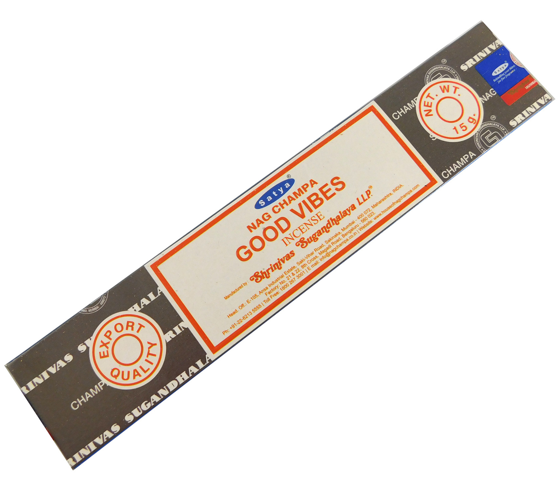 Bild von Räucherstäbchen Good Vipes von Satya 15g Packung. Ca. 15 Incence Sticks
