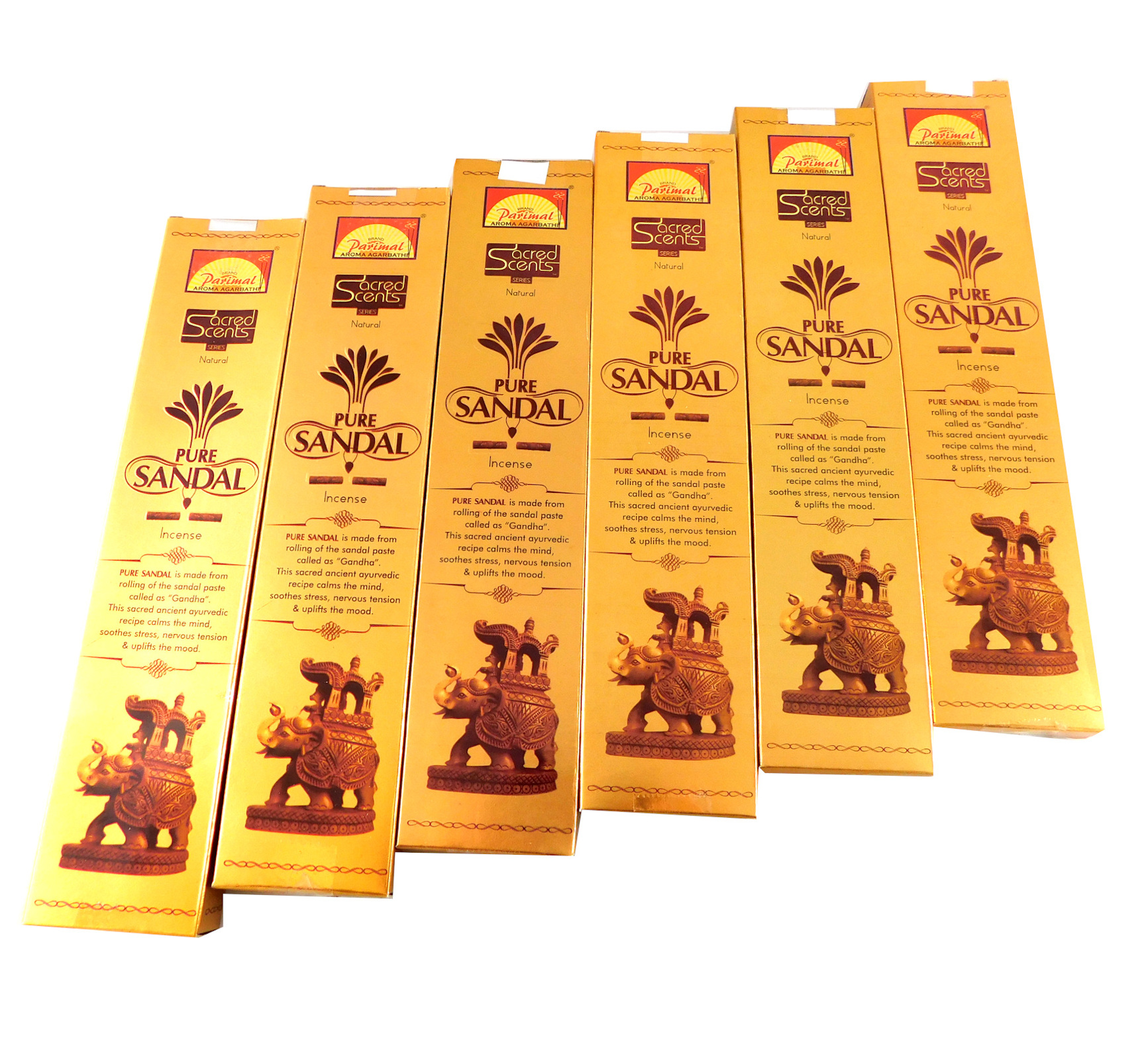 Bild von Räucherstäbchen Parimal Sacred Scents Pure Sandal Premium Masala Sticks Box mit 6 Packungen