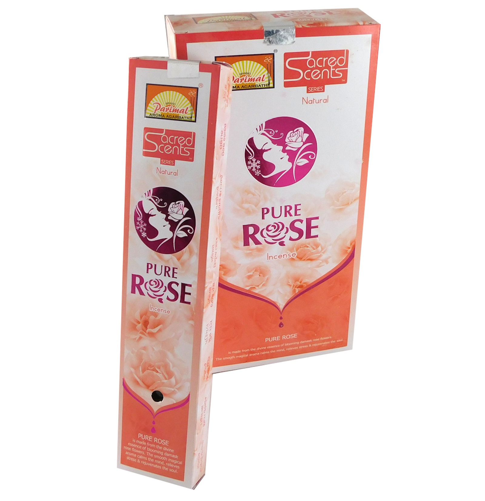 Bild von Räucherstäbchen Parimal Sacred Scents Pure Rose Premium Masala Sticks Box mit 6 Packungen