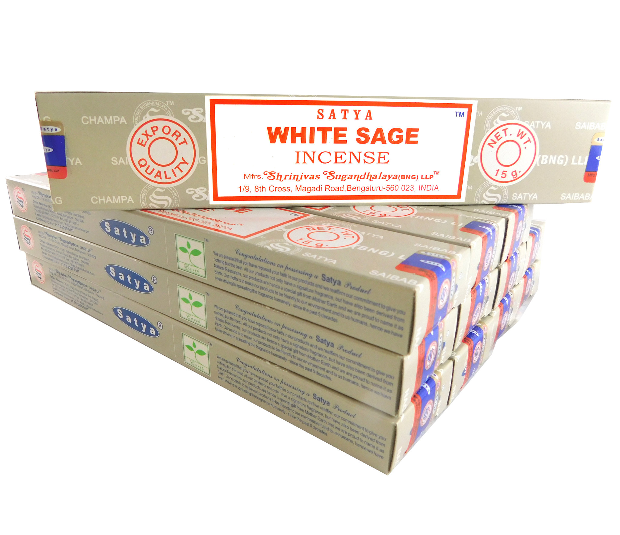 Bild von Satya Räucherstäbchen  White Sage 12 Packs a 15g