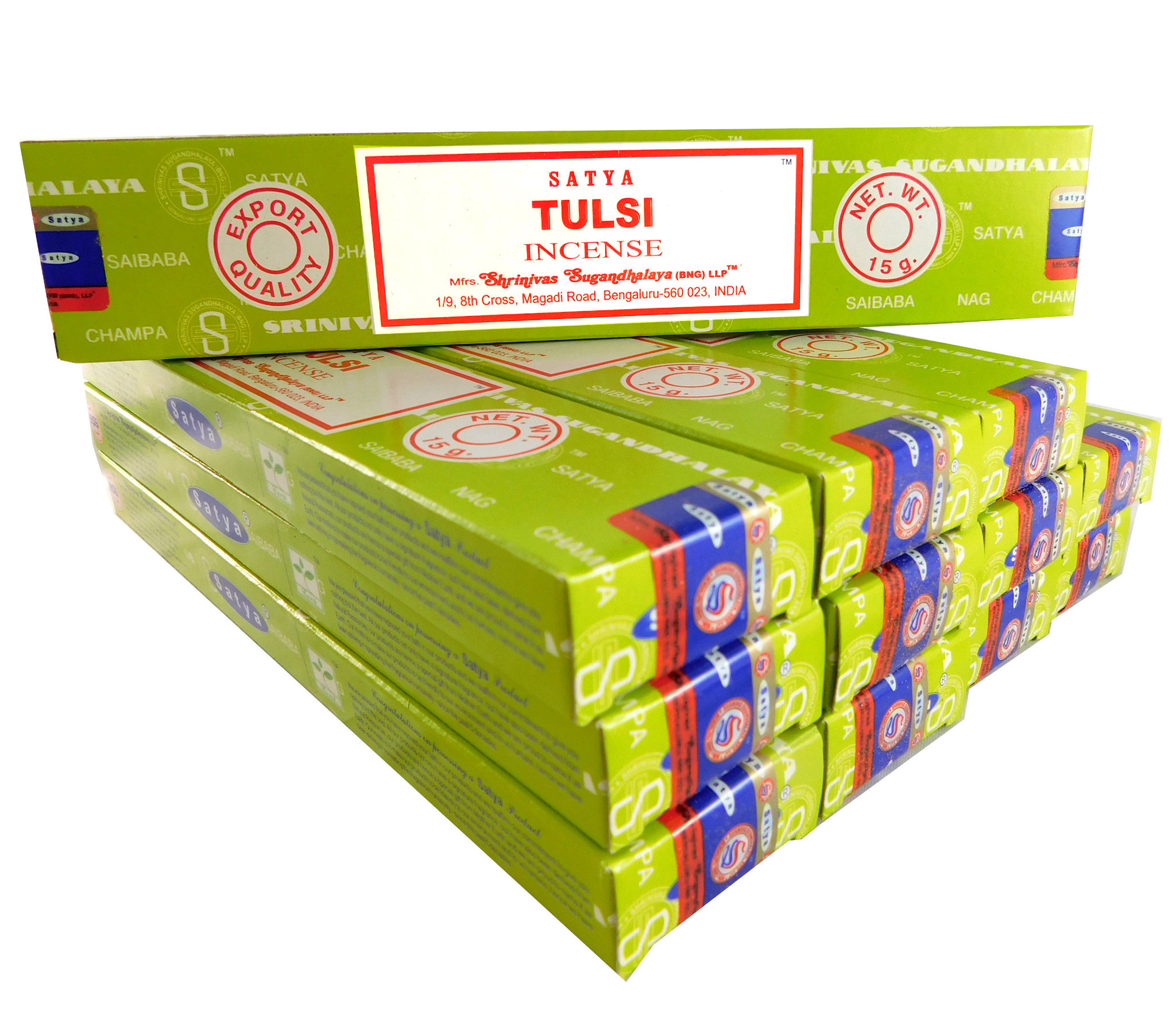 Bild von Satya Räucherstäbchen  Tulsi 12 Packs a 15g