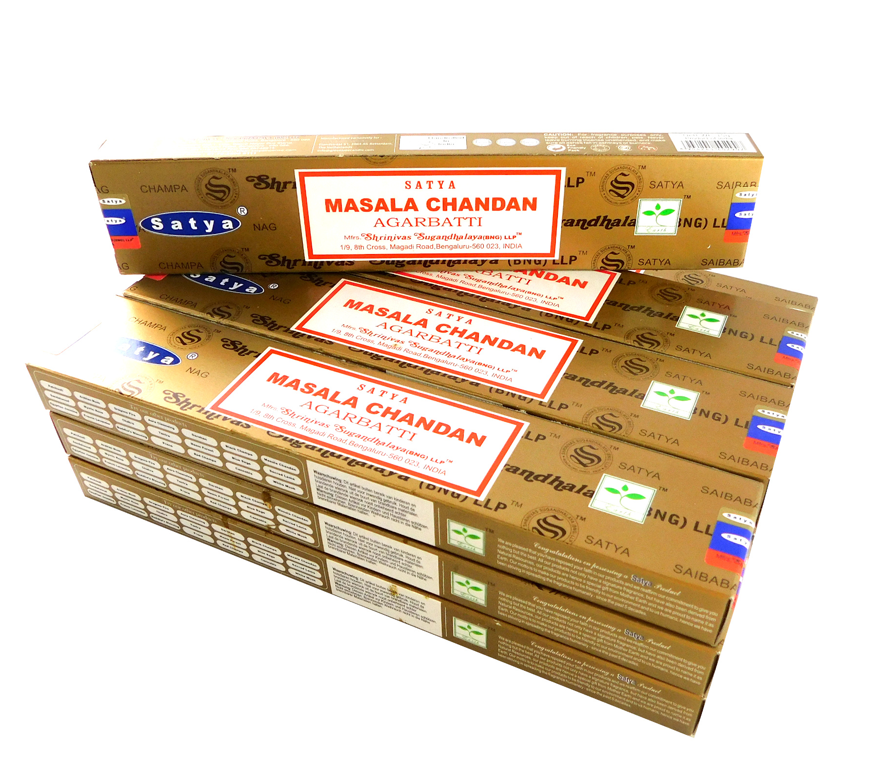 Bild von Satya Räucherstäbchen Masala Chandan, 12 Packs a 15g