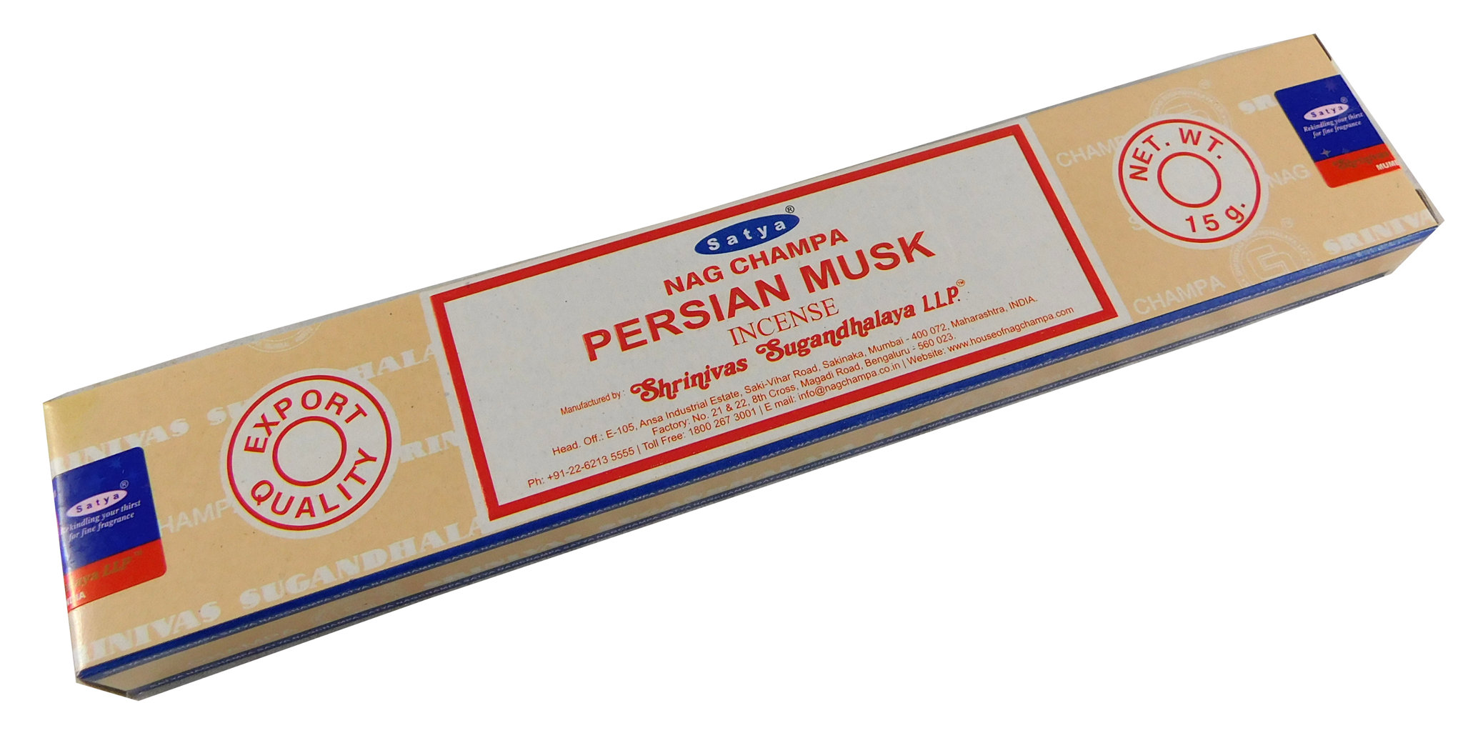 Räucherstäbchen Persian Musk von Satya 15g Packung. Ca. 15 Incence Sticks